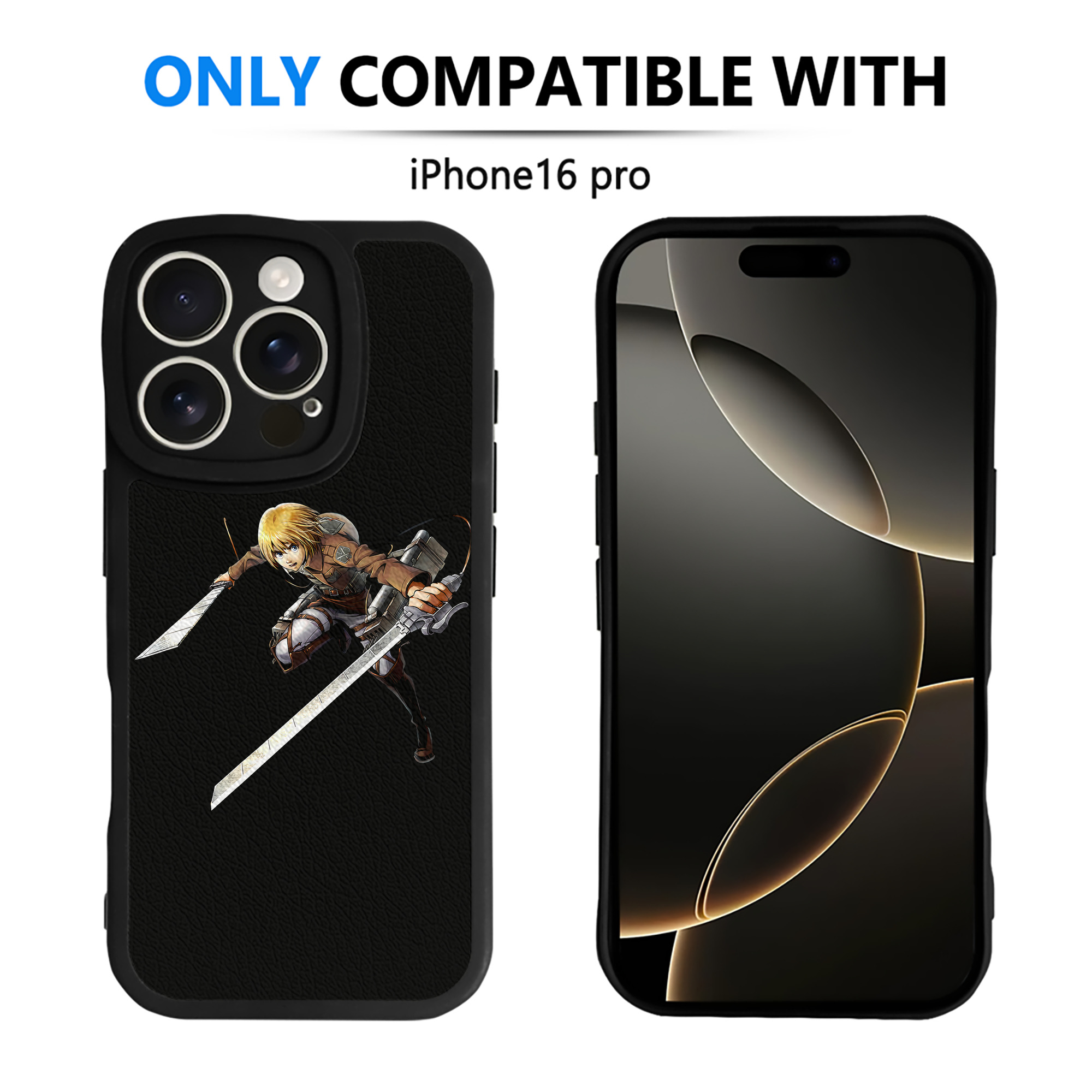 （画像用） 進撃の巨人 アルミン·アルレルト Attack on Titan Armin Arlert 【iPhone 16シリーズ対応】シリコンスマホケース（レザー調） 材質：シリコン